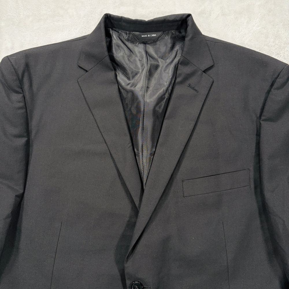 Angelo Rossi Mens Black Microtech Performance Stretch Blazer Sport Coat 50r
